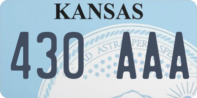 KS license plate 430AAA