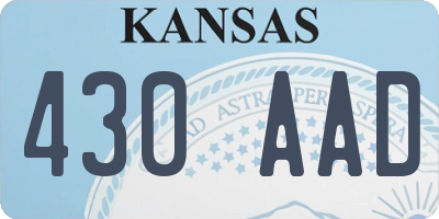 KS license plate 430AAD