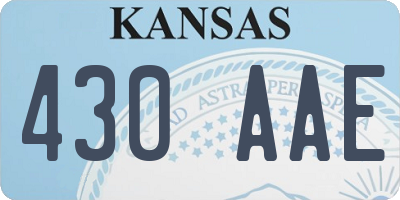 KS license plate 430AAE