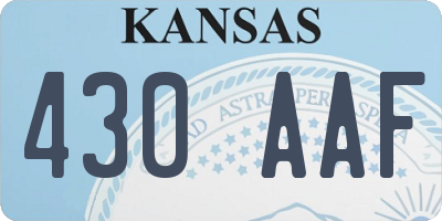 KS license plate 430AAF