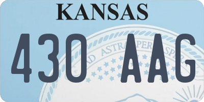 KS license plate 430AAG