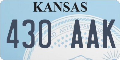 KS license plate 430AAK