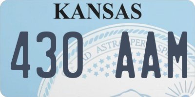 KS license plate 430AAM