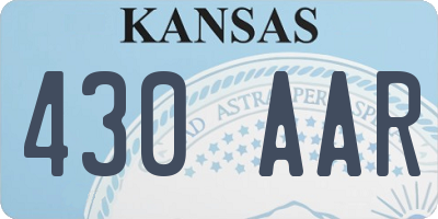 KS license plate 430AAR