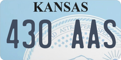 KS license plate 430AAS