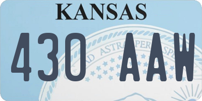 KS license plate 430AAW