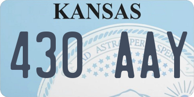 KS license plate 430AAY