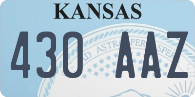 KS license plate 430AAZ