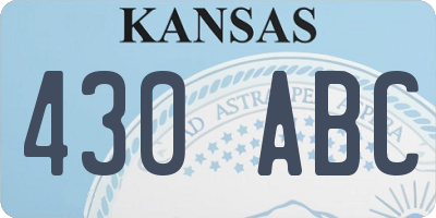 KS license plate 430ABC
