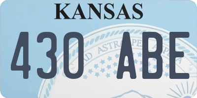 KS license plate 430ABE
