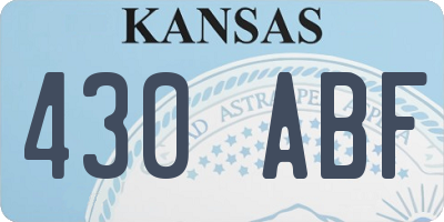 KS license plate 430ABF