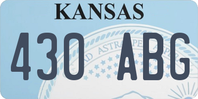 KS license plate 430ABG
