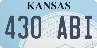 KS license plate 430ABI