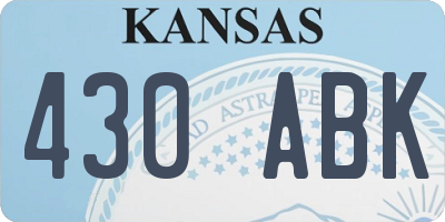 KS license plate 430ABK