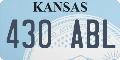 KS license plate 430ABL