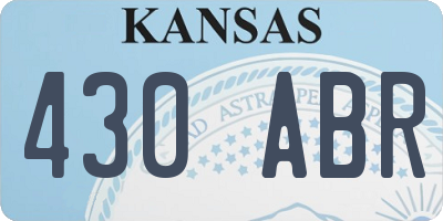 KS license plate 430ABR