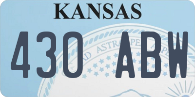 KS license plate 430ABW