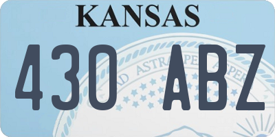 KS license plate 430ABZ
