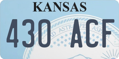 KS license plate 430ACF