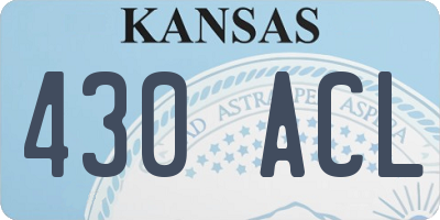 KS license plate 430ACL