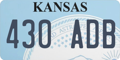 KS license plate 430ADB