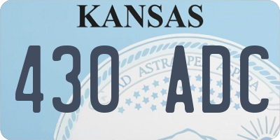 KS license plate 430ADC