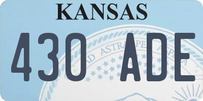 KS license plate 430ADE