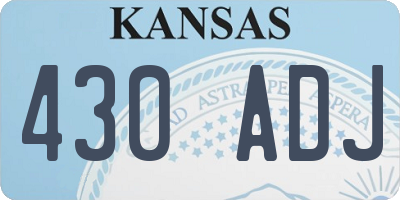 KS license plate 430ADJ