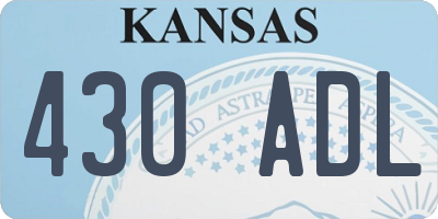 KS license plate 430ADL