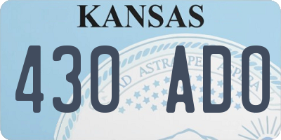 KS license plate 430ADO