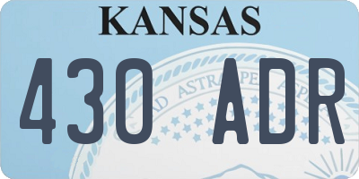 KS license plate 430ADR