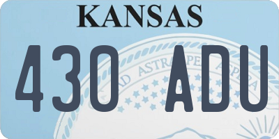 KS license plate 430ADU