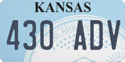 KS license plate 430ADV