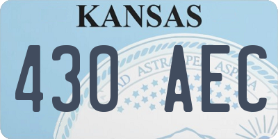 KS license plate 430AEC