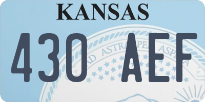 KS license plate 430AEF