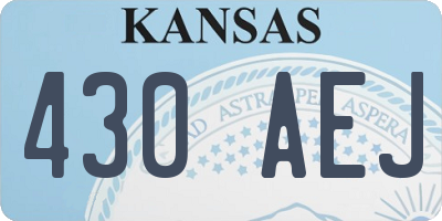 KS license plate 430AEJ