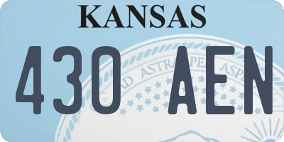 KS license plate 430AEN