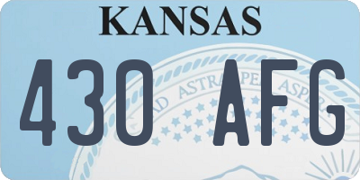 KS license plate 430AFG