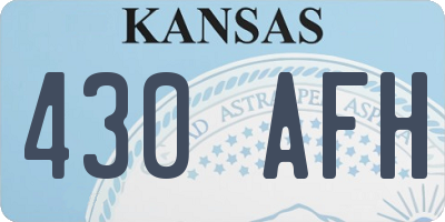 KS license plate 430AFH