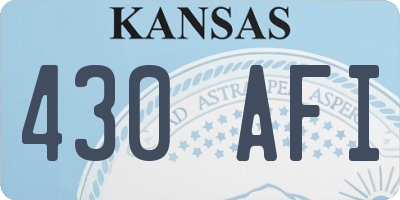 KS license plate 430AFI