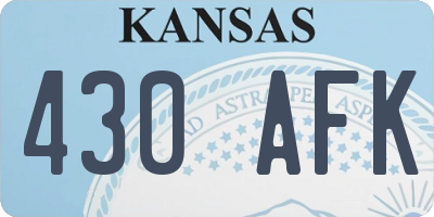 KS license plate 430AFK