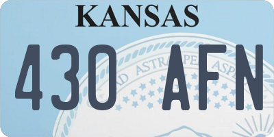 KS license plate 430AFN