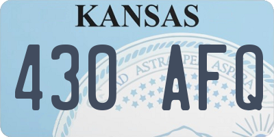 KS license plate 430AFQ