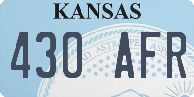 KS license plate 430AFR
