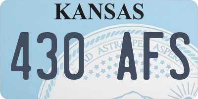 KS license plate 430AFS