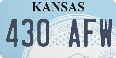 KS license plate 430AFW