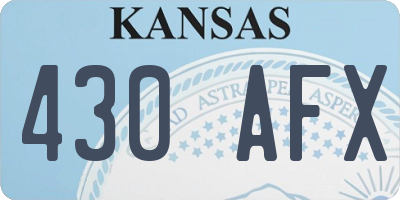 KS license plate 430AFX