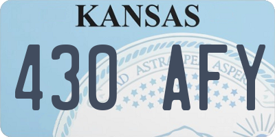 KS license plate 430AFY