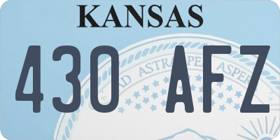 KS license plate 430AFZ