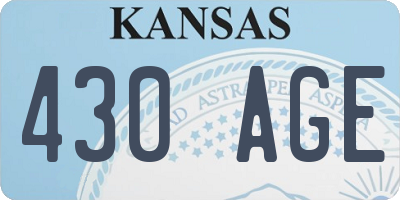 KS license plate 430AGE